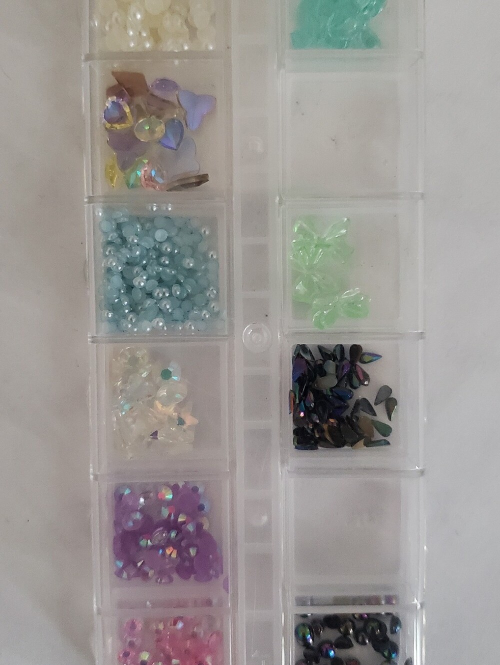 Decorative Nail Rhinestone Kit - Pastel Blue, Purple & Green